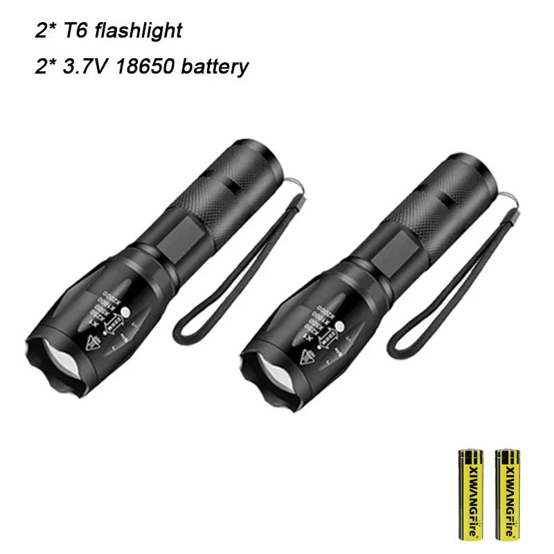 Powerful T6 LED Flashlights 5 Mode Zoomable Light Mini Flashlights for Outdoor Camping Walking Lamp Powerful Emergency Lantern