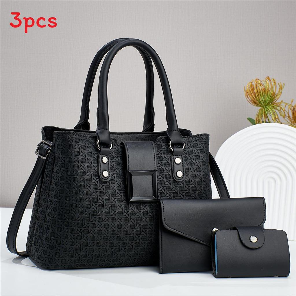 Pu Geometric Pattern Large Capacity Shoulder Bag For Daily Use