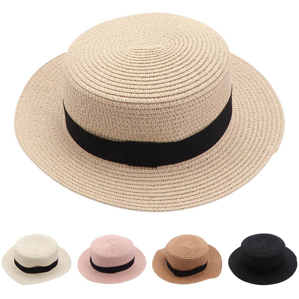 Sunshade Flat Tops Cap French Style Sun Hat Ins Straw Hat Men and Women