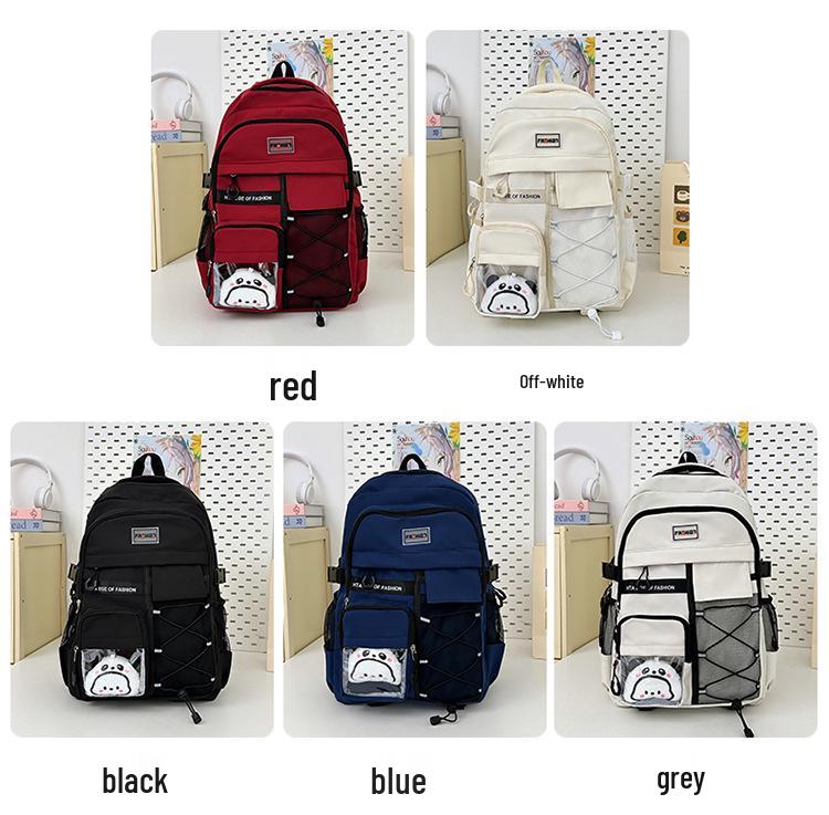 2025 Rucksack für Schüler im koreanischen und japanischen Stil - Rückenstütze, vielseitig, großes Fassungsvermögen, trendiges und schlichtes Design für die Mittelschule