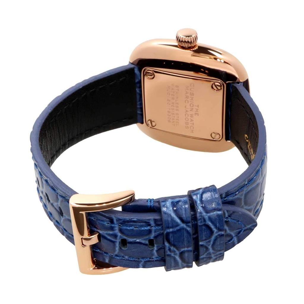 Marc Jacobs The Cushion Watch, 36mm, Rose Gold and Blue, Unisex, MJ0120179306