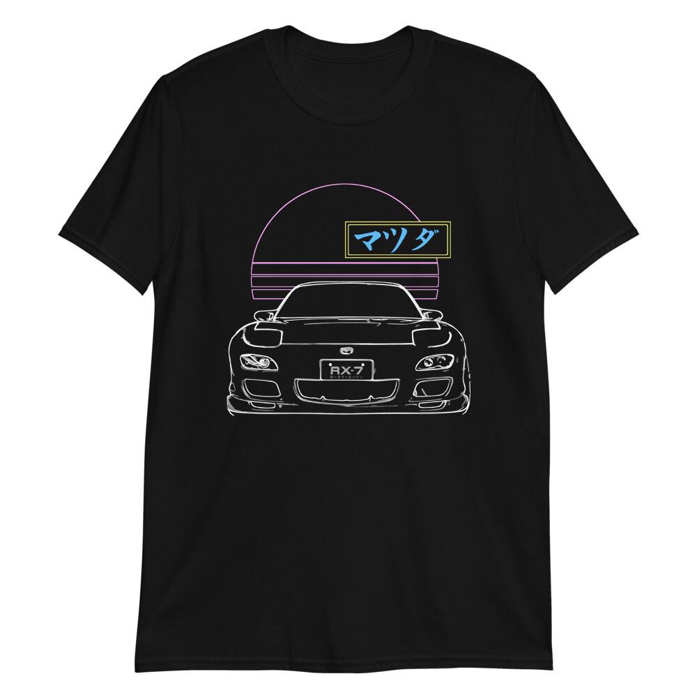 RX-7 JDM Tuner 90s Aesthetic Neon Miami Dreams Edition Street Racing T-Shirt XXXL