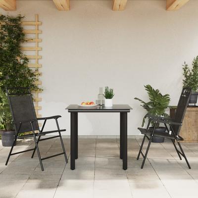 Foldable Garden Chairs 2 Pcs Grey Mottled Steel and Textilene