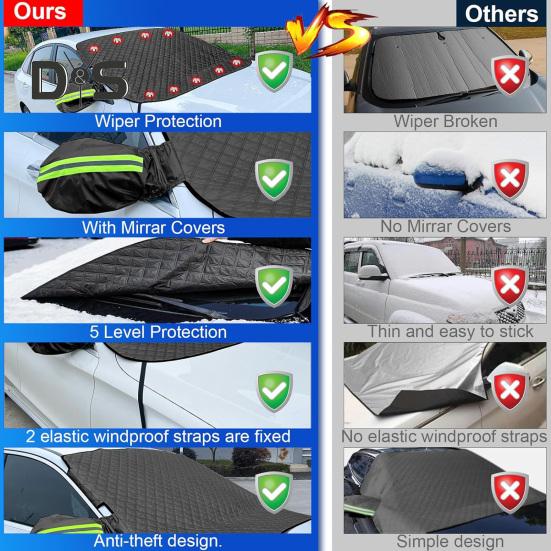 Κάλυμμα χιονιού παρμπρίζ αυτοκινήτου με μαγνήτες Προστασία από παγετό και αντιπαγωτική προστασία από τον ήλιο Ανακλαστικό Universal Auto SUV Χειμερινό μπροστινό παρμπρίζ Προστατευτικό κάλυμμα πάγου