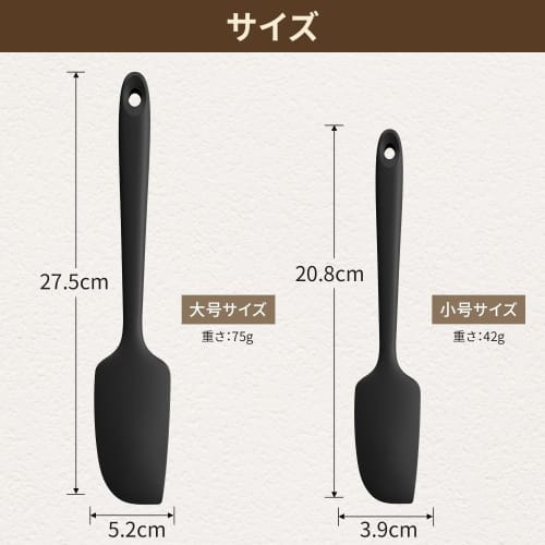 Heat-resistant Silicone Rubber Spatula, Available In Two Sizes: Black and Gray. Dishwasher-safe, Molded, and Reusable. Perfect for Cooking and Baking.