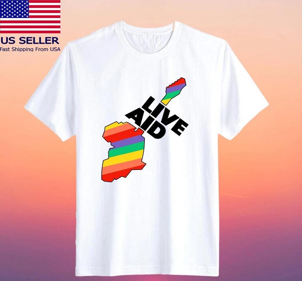

Live Aid Africa 1985 Men s White Size S-5XL XL