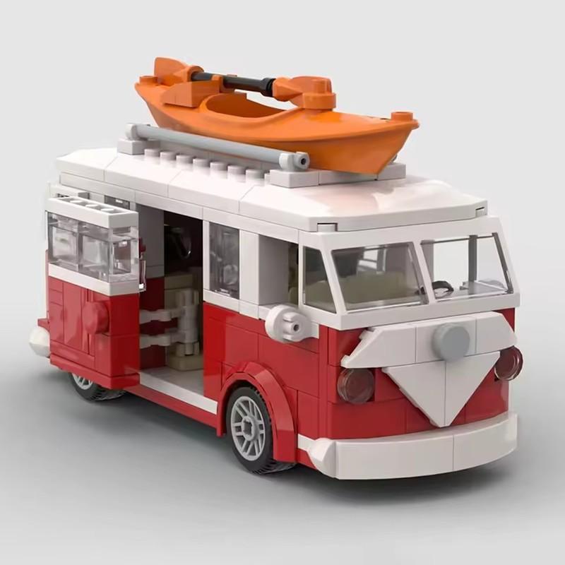 Technisches Auto T1 MOC Wohnmobil Fahrzeugmodell Bausteine Kindergeschenke Stadtauto Spielzeug Festival Party Geschenke