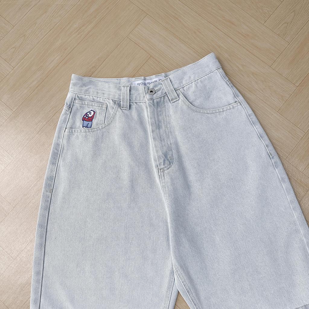 RogueWave Y2K Jeans for Men Streetwear Baggy Jeans Embroidery Denim Leisure Denim Pants Women Jeans
