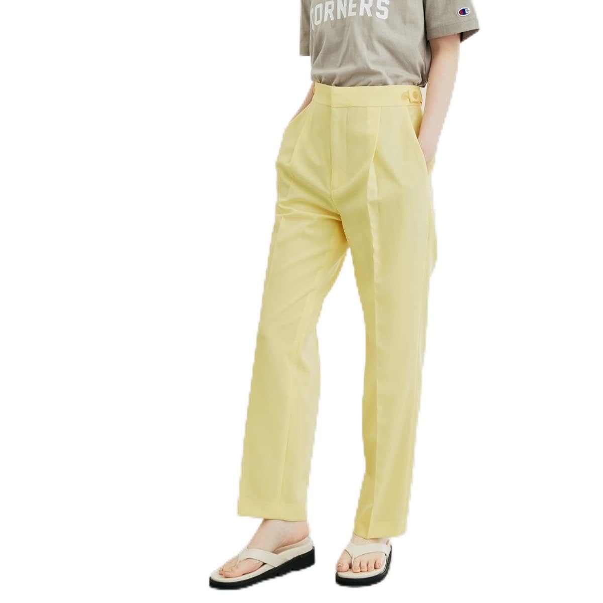 

et Rope Slacks Slim Slacks for Women GAS02310 Yellow [Adam Femme] [Sustainable] (80)