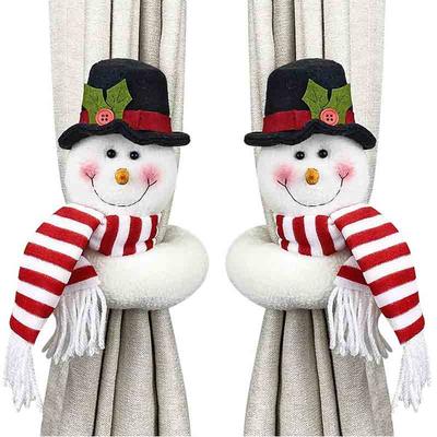 1PC Christmas DIY Decoration Curtain Buckle Decoration Unique Curtain Buckle Cute Snowman Santa Claus Cartoon Curtain Buckle