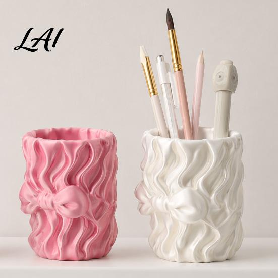 Multifunctional Storage Bag Silk Texture Pen Holder 3D Printed Desk Organizer for Brushes Stationery And Desktop Pens Makeup Brushes Ribbon