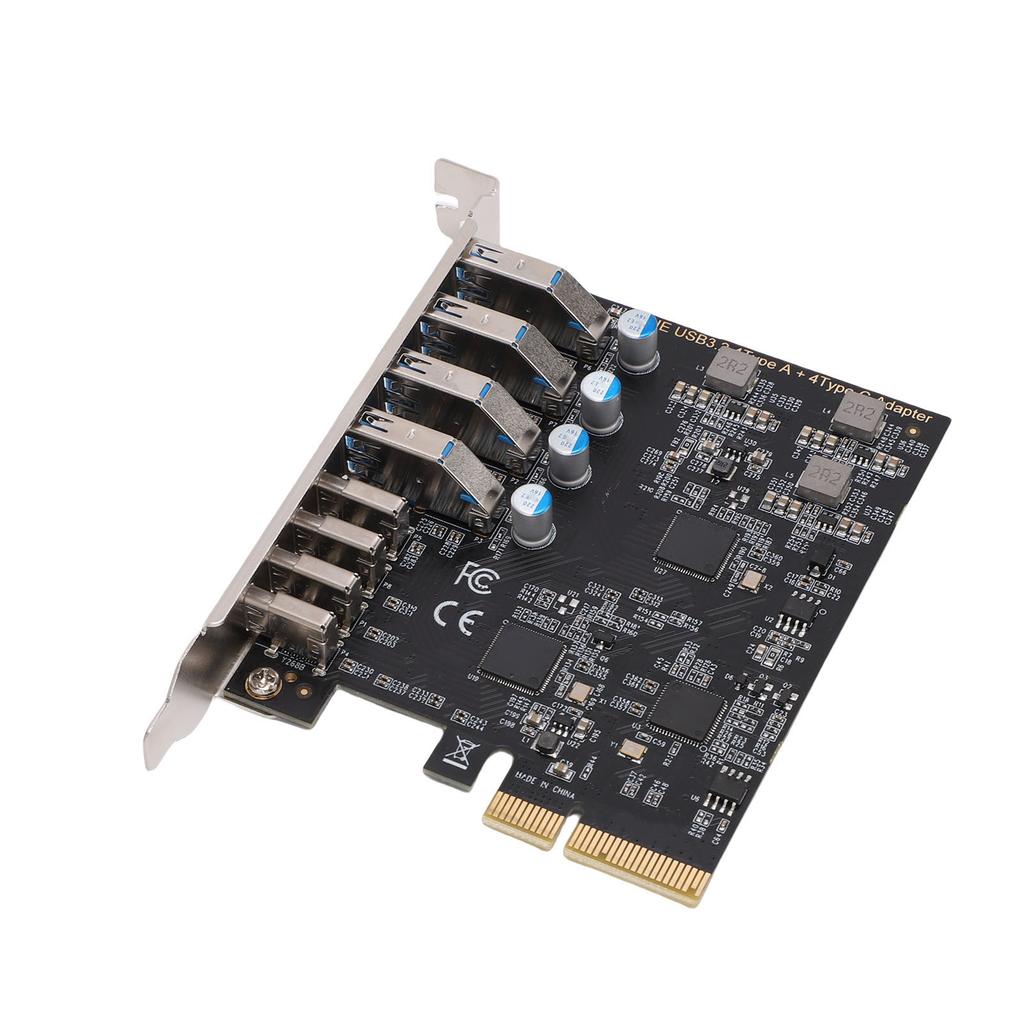PCIe To USB 3.2 Gen 2 Card 8 Ports 4xType C 4xType A 10Gbps Bandwidth PCIe Expansion Card Support for Windows System