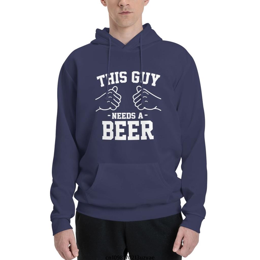 Dieser Typ braucht Bier Herbst Winter Mode Kapuzenpullover Herren Damen Kapuzenpullover Sweatshirts