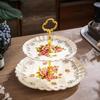 Ceramic Three-Tier Pastry Stand: English-European Style Fruit Bowl, Cake, Candy, and Snack Plate for Afternoon Tea.