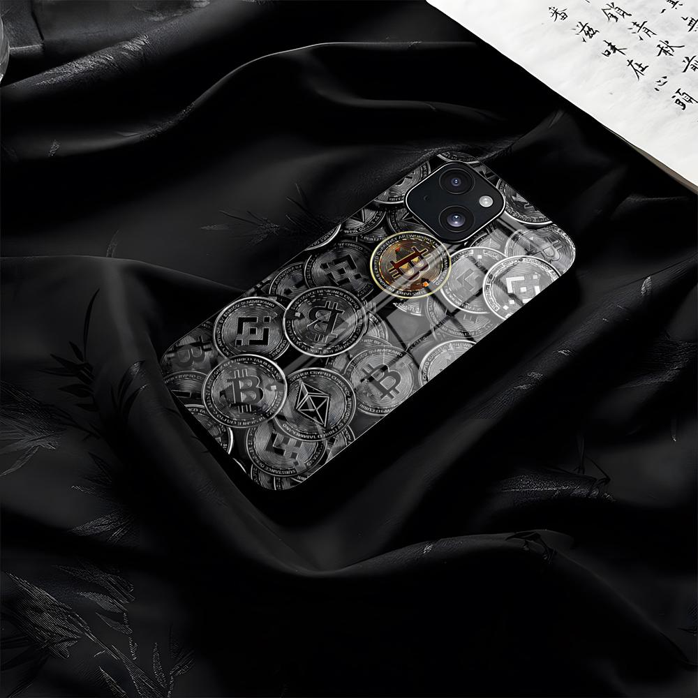 Bitcoin Phone Case For IPhone 17 Pro Max 16 15 14 Pro Max 13 11 Plus Glass Cover