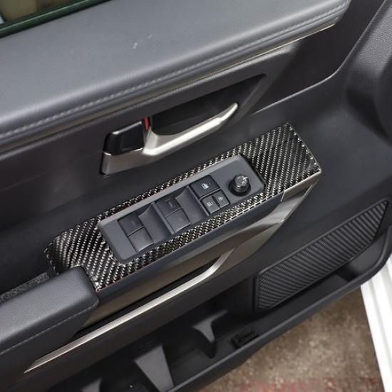 Real Carbon Fiber Window Lift Switch Button Cover Trim For Toyota Tundra 22-24