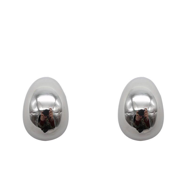 Vintage Glossy Water Droplet Hanging Stud Earrings Women Lightweight Hollow Thick Teardrop Gold Silver Color Thick Hoops Jewelry