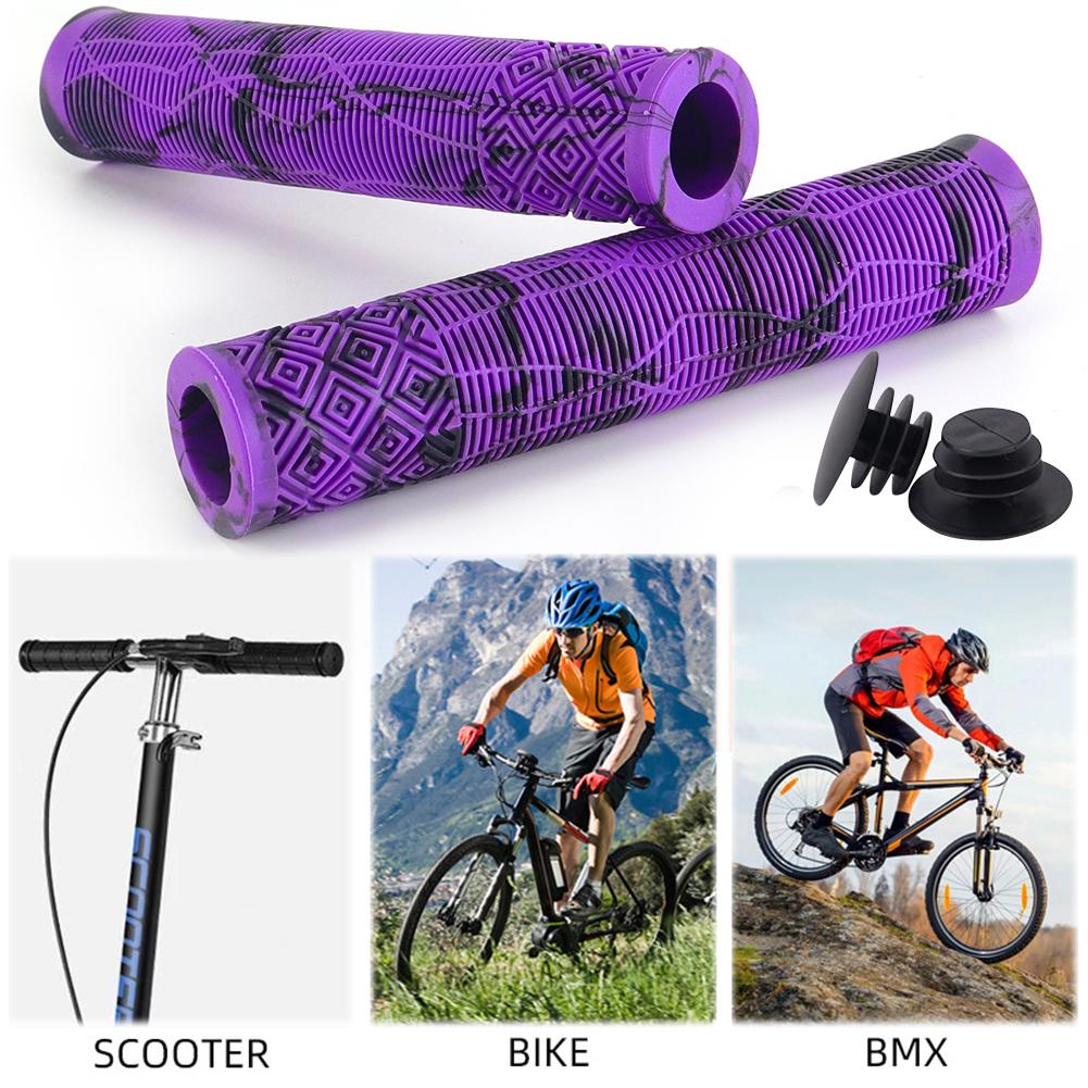 Rubber Bicycle Handlebar Grips Non-slip Mtb Cuffs Soft Scooter Bike Handle Bar Covers For 22.2mm Bicycles Scooters Motorcycles