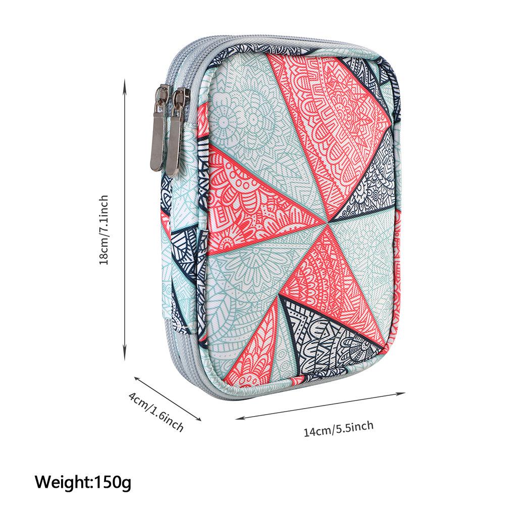 Dwuwarstwowa zapinana na zamek torba szydełkowa na narzędzia dziewiarskie