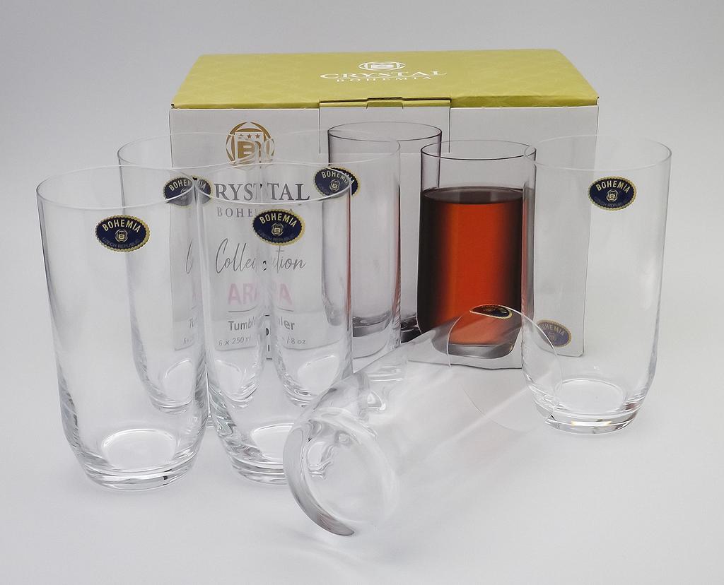 Böhmisches Glas Tschechisches Glas Tumbler ARA 250ml 6er Set