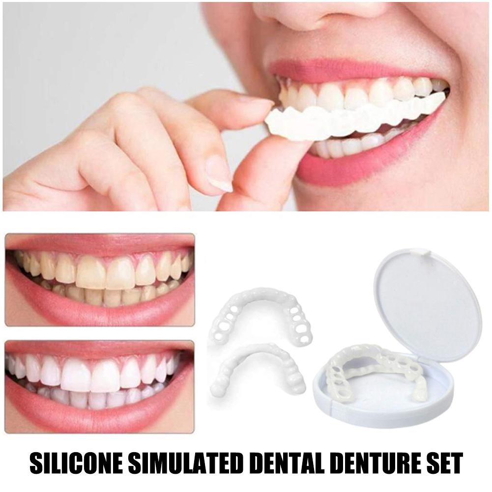 2 Pairs Comfort Upper and Lower Jaw Denture Denture Care Upper False Tooth Cover Snap Regain Confident Smile Perfect False Teeth