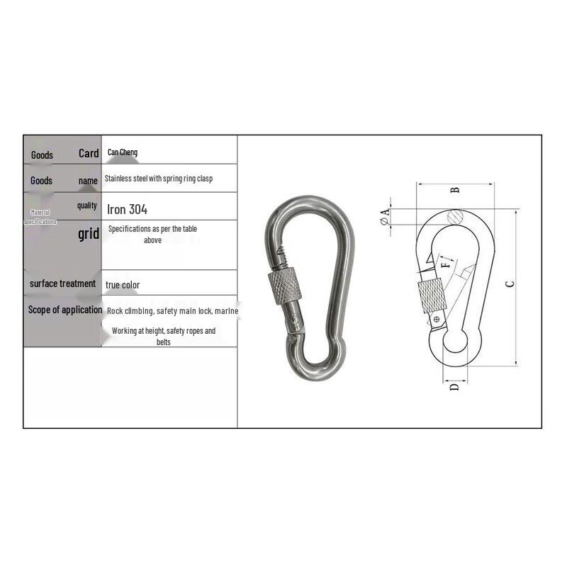 

TANERDD 304 Stainless Steel M4 Screw-Lock Carabiner 5-Pack