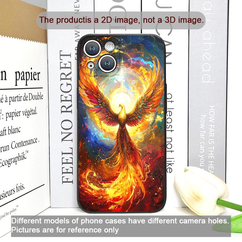 Luxury Phoenix Fire Feather Pattern Phone Case for iPhone 17 16 12 11 14 Plus 13 14 15 Pro Max 12 13 Mini X XS MAX XR Soft Cover