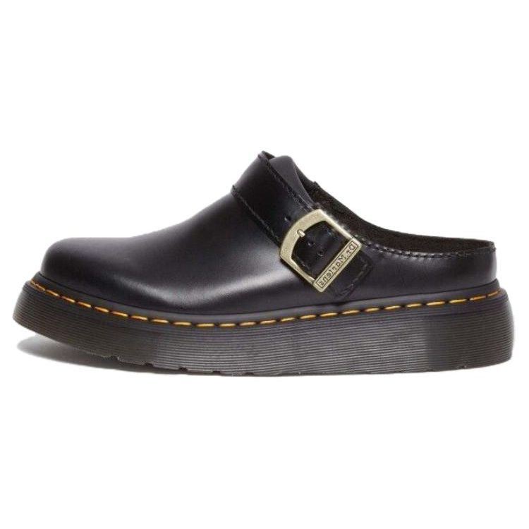 Dr. Martens Leather Fashion Thick Sole Lace-Up Low-Top Casual Shoes Unisex Casual Shoes Black 31525001