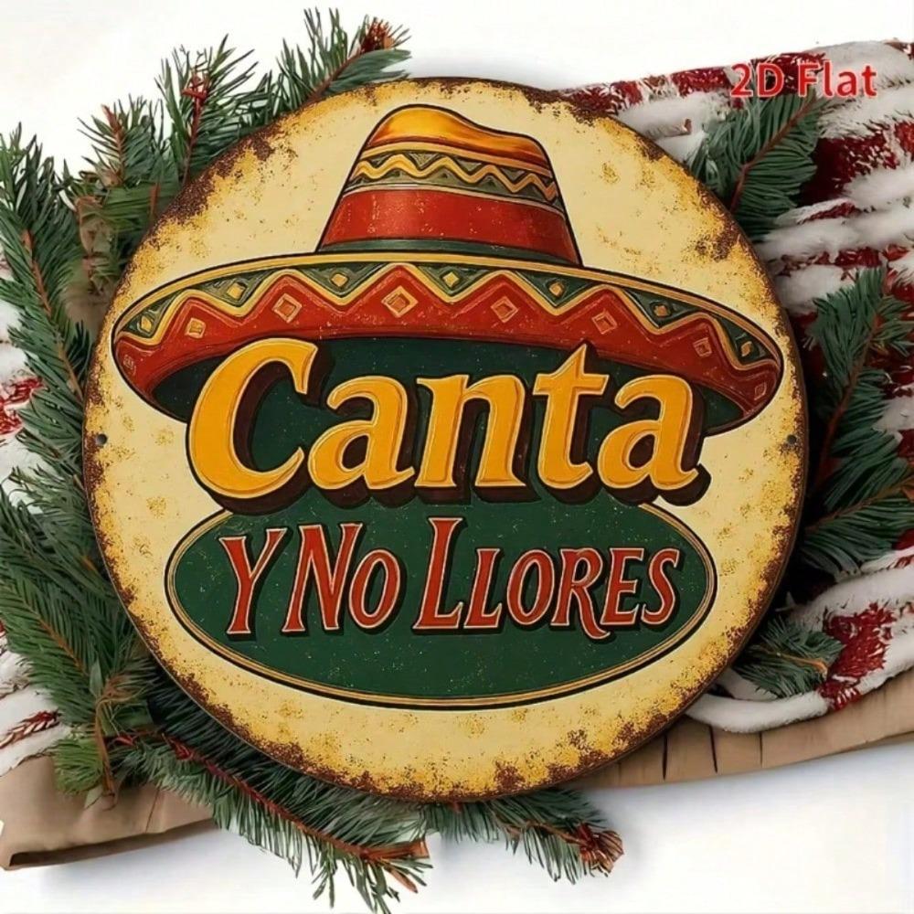 Retro Mexican Sun Hat Metal Sign Vintage Tavern Bar Wall Decor
