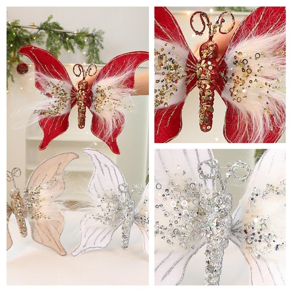 with Clip Christmas Butterflies Ornaments Christmas Tree Decoration  New Year Celebration