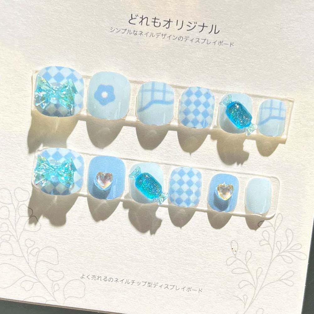 Flower Children False Nails Bears Cartoon Nail Accessories Kids Fake Nail Extension Girls Gift