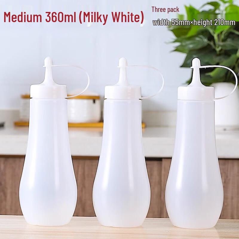 Squeeze Sauce Bottles with Pointed Tip 3-Pack 360ml