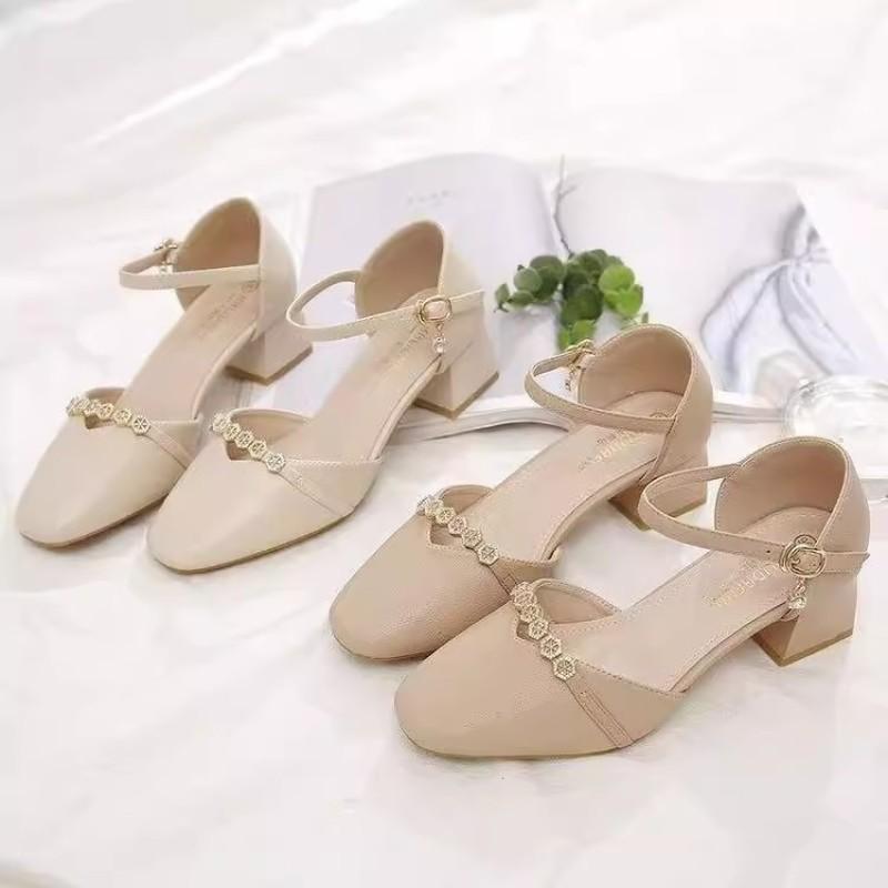 Sandals Women's Spring and Summer New High Heels Summer Fashion Outer Wear Women's Shoes Student Non-slip Single Shoes