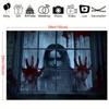 One Piece, Halloween Ghost Zombie Background Cloth, Polyester, Haunted House Style, Blood Handprint Window Background