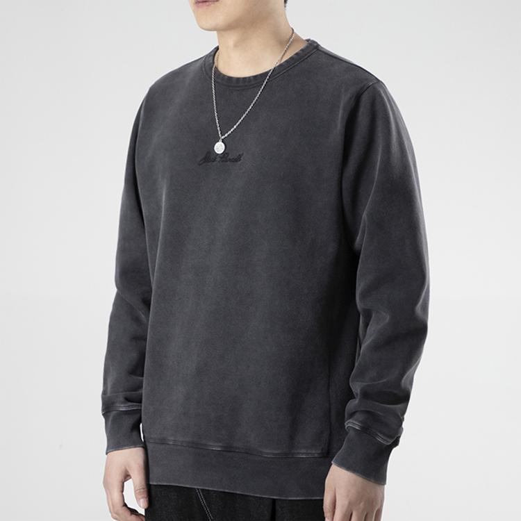 Men's Converse Jack Purcell Sweatshirts Men's Ink Black Crew Neck Moderate Regular