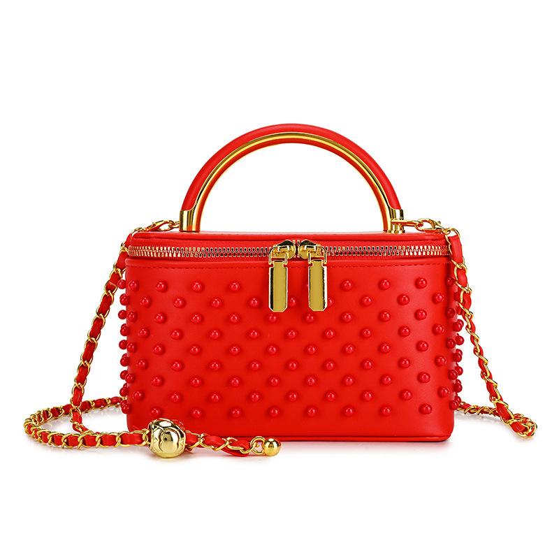 Niche pearl portable small box bag women's new versatile chain bag fashion shoulder messenger bag
