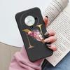 Buchstaben-Handyhülle für Honor X9b X9a Magic5 Lite Magic6 Lite 5G Hülle Retro-Blumen Rosa Schwarz Weiches TPU Initialen Silikon Fundas