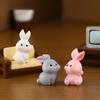 62KD Easter Rabbit Figurine Miniatures Ornament for Home and Shop Decorations