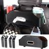 Sancaral Car Leather Multifunctional Rear Seat Drink Holder Tissue Box and Headrest Cup Holder Storage Car Travel Storage Item Carbon Fiber (with