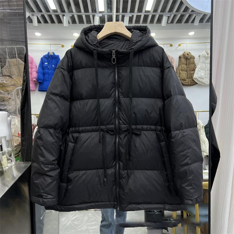 Winter Warm Jacket Down Jacket Women's Short Mid Length Thickened Hooded Waist