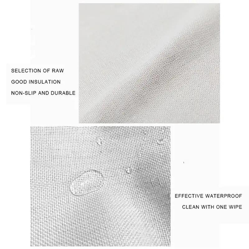 Christmas Red Linen Placemat Table Coffee Mat Spiral Tree Candy Cane Snowflake Stocking Let It Snow Merry Xmas Decor Kitchen