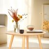 Household Small Apartment Dining Table, Simple Round Kitchen Table, Nordic Style Food Table, with Smooth Surface, 4 Wood Legs