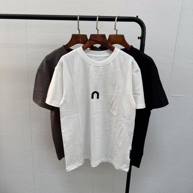 

AP Summer New round Neck T-shirt Men and Women 3 Colors Front and Rear Print 0724 White 2XL