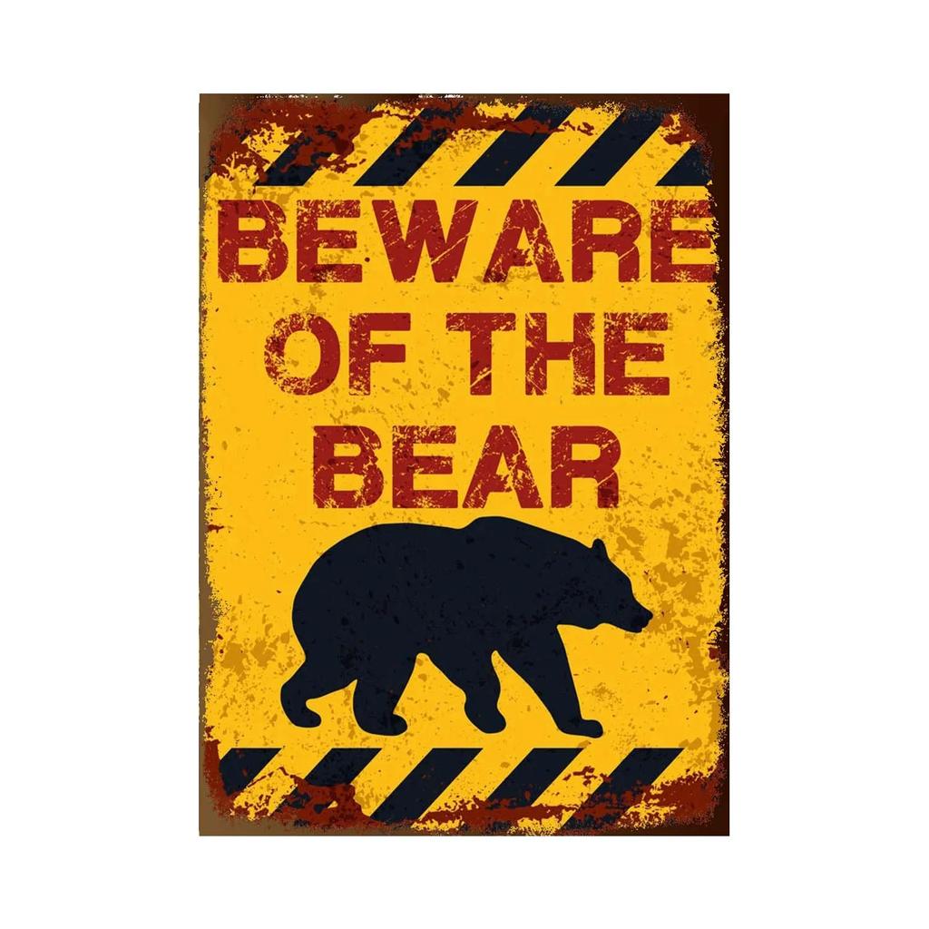 BEWARE OF Rabbit Retro Plaque Metal Tin Signs Garden Decoration Mouse Monkey Wall Stickers Kraken Plate Animal Warning Sign