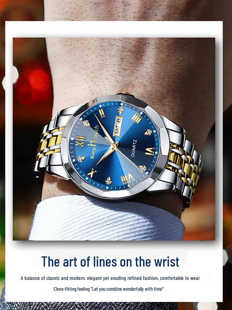 Swiss Luxury Waterproof Luminous Men's Quartz Wristwatch