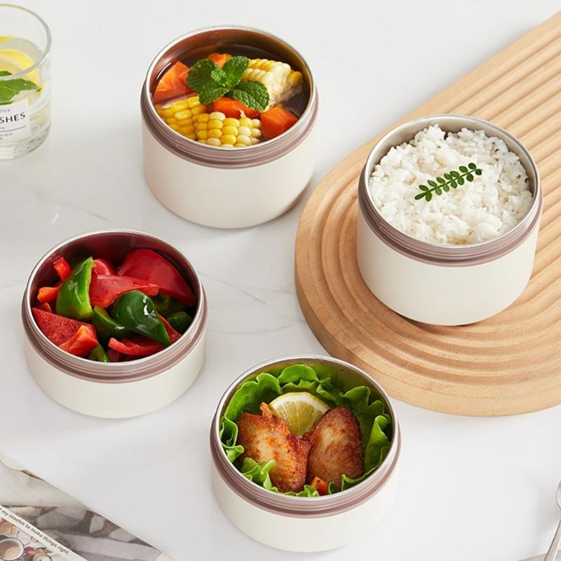 Thermal Food Storage Container 4 Compartment Bentos Box Set with Insulated Lunch Bags for Office School Use