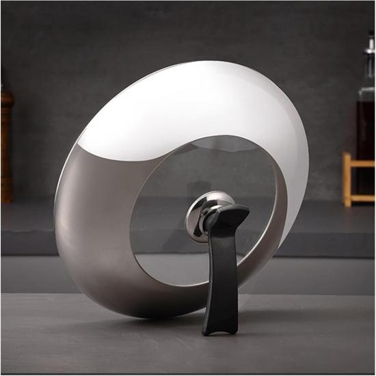 Frying Pan Lid Thicken Stainless Wok Cover Tempered Glass Wok Lid Ergonomic Handle Domestic Steamer Lid Wok Accessories (16-34 Cm) Pot Cover(24cm)