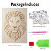 DIY Pearl Embroidery Diamond Painting Kit Majestic Lion Sparkling Beads Art Craft Handmade Decoration Gift for Home