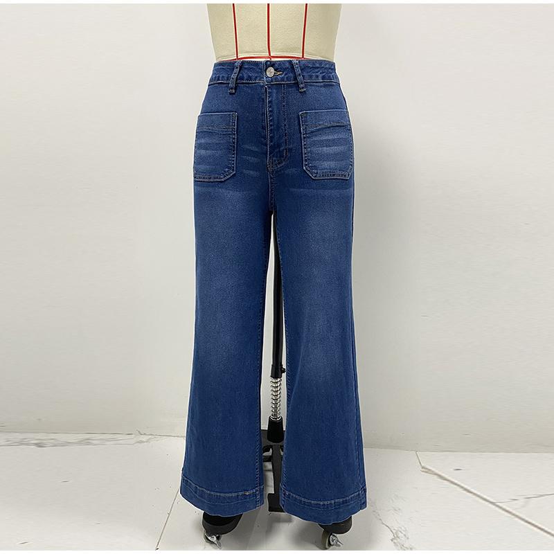High Waisted Straight Leg Jeans Women's Clothing 2025 Spring New Item Slim and Wide Leg Retro Style Pants