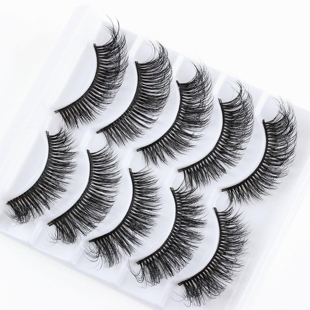 Gorgeous Handmade Natural Long Extension Tools Wispy Fluffy False Eyelashes 3D Faux Mink Hair